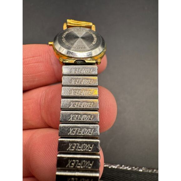 Vintage Kienzle Antimagnetic Watch Men's Silver Gold Tone Fixoflex Stretch Band - Picture 7 of 7